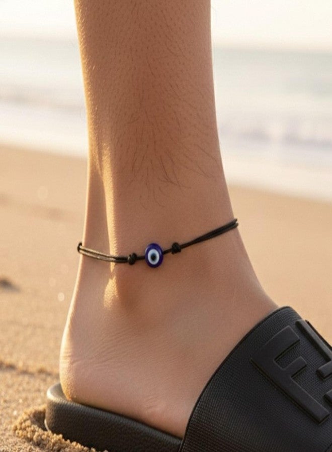 Luck Strings Evil Eye Black Cord Anklet Bracelet for Women Men Teen String Waterproof Adjustable Ankle Bracelets Minimalist Jewelry Unisex Beach - Image 5